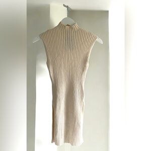 Mock - Turtle neck Rib - knit mini dress